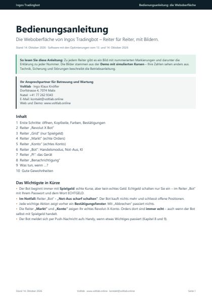 Titelseite: Bedienungsanleitung